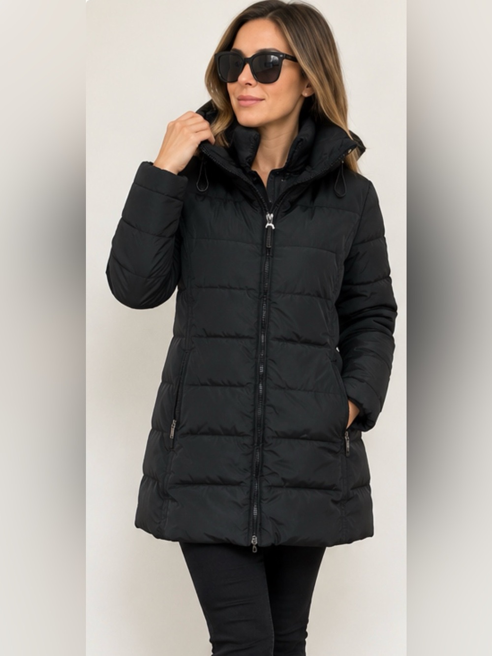 Laundry By Shelli Segal Black Quilted Puffer Coat